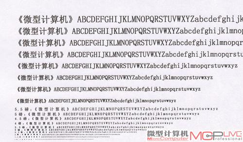 虽然精度不如一些高端机型，但在打印和复印时的表现还是不错的，可以小辨认2.5磅字。